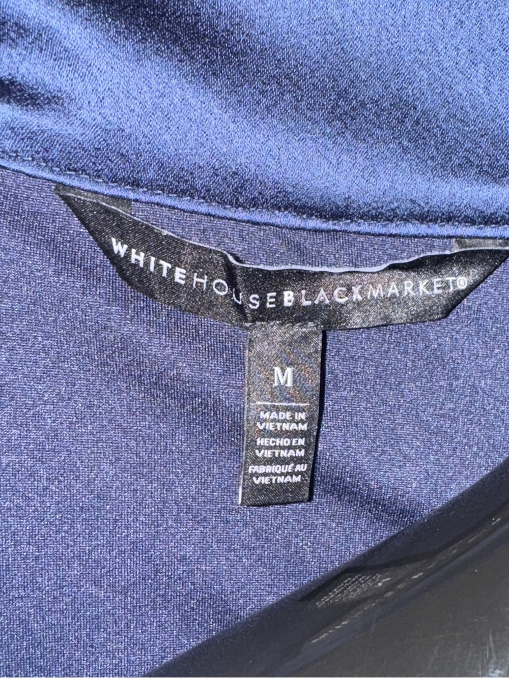 White House Black Market Jersey Tie Dress Navy Size M - Picture 6 of 7